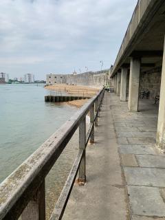 Looking back towards the harbour entrance and the Round Tower